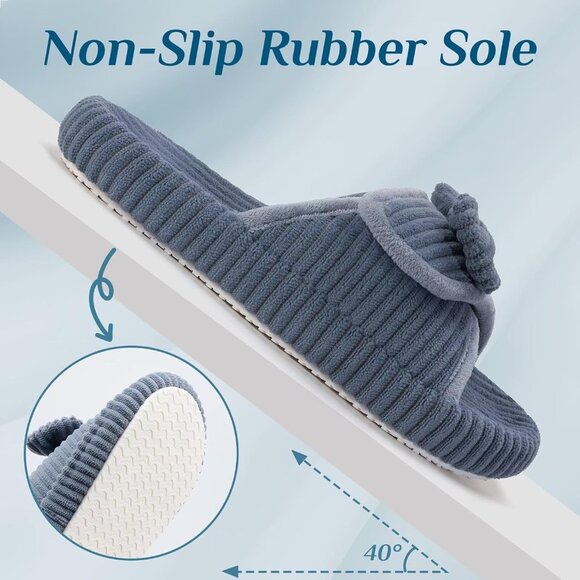 ⚡Woman Grey Arch Support Open Toe Orthopedic Adjustable Home Indoor Slippers - Picture 5 of 8